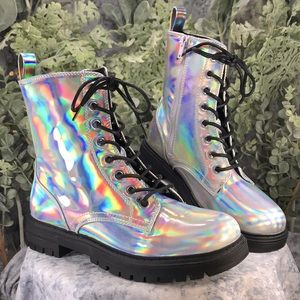 Sonoma Reindeer Iridescent Lace-Up Combat Style Fashion Boots WMS 7M🌟NWT&NIB🌟